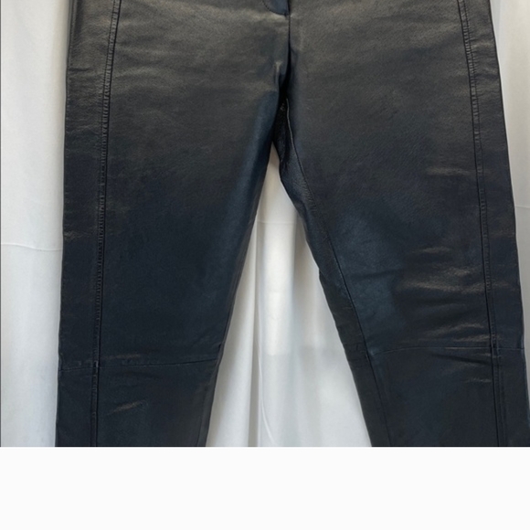 Bagatelle Genuine Leather Women's Black Straight Leg Jeans - Picture 8 of 9